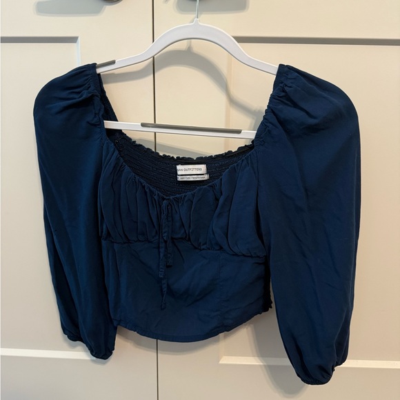 Urban Outfitters Tops - Urban Outfitters Navy Long Sleeve Crop Top